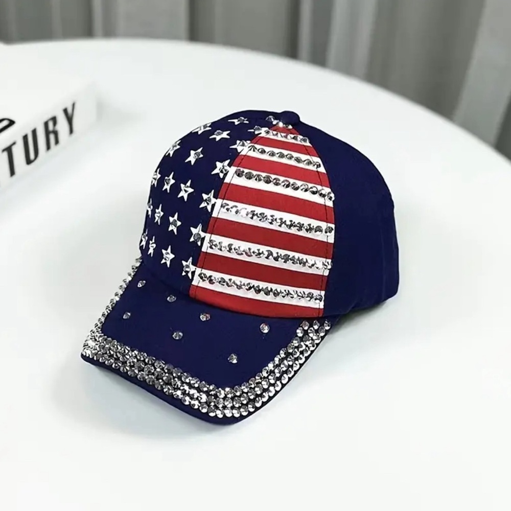 Five-pointed Star Artificial Diamond Baseball Cap Outdoor Travel Sunshade Hat